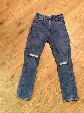 Abercrombie & Fitch Skinny Ripped Knee Jeans - Blue
